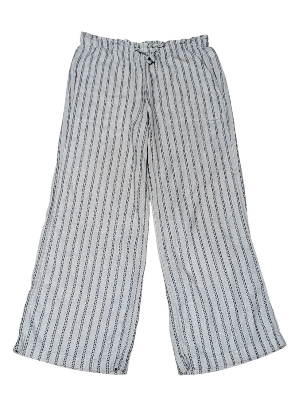 Sonoma Goods For Life Striped Linen-Blend Wide Leg Pants - Size M